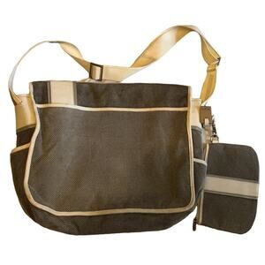 TUMI Elements Collection Ballistic Nylon & Leather Messenger Bag White & Gray